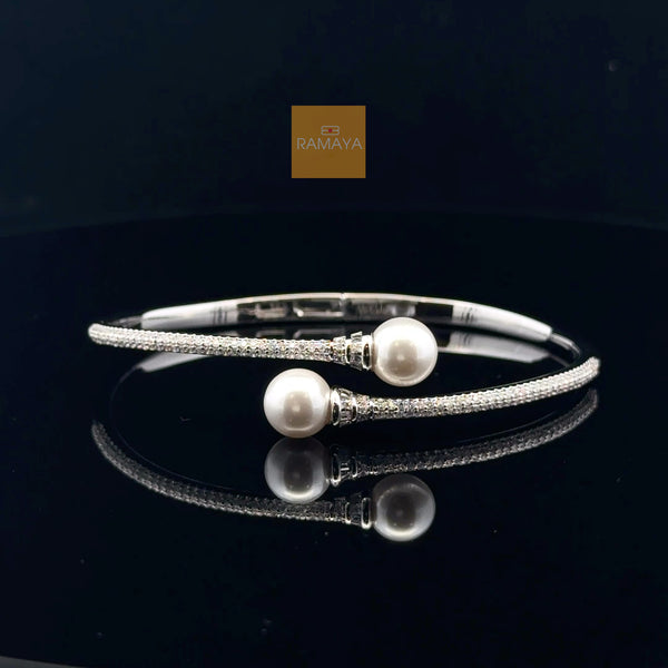 Elegant Silver Pearl Bracelet