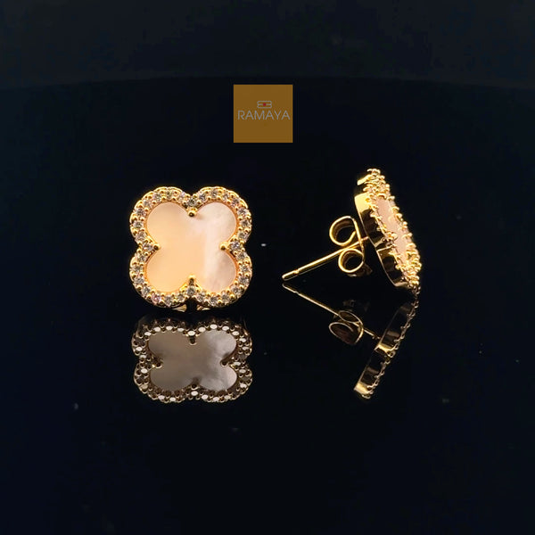 Elegant Gold and Mother-of-Pearl Earrings