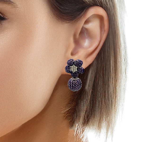 Elegant Purple Flower Earrings