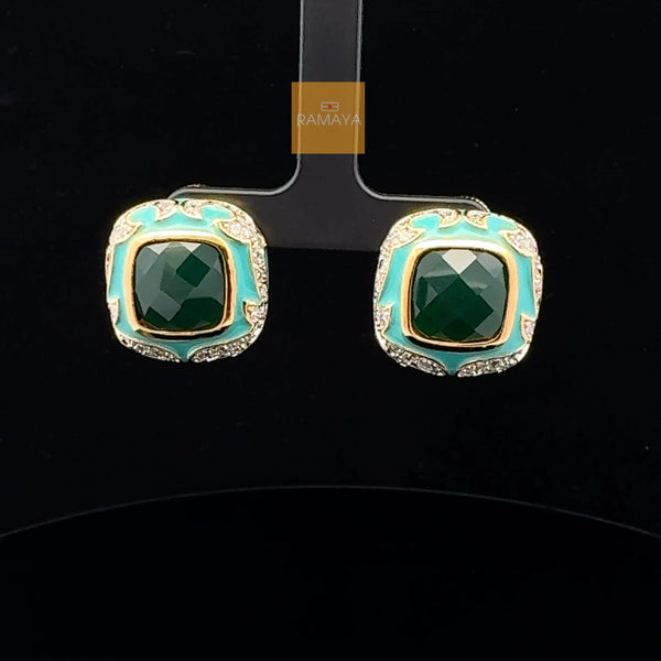Elegant Green Gemstone Earrings