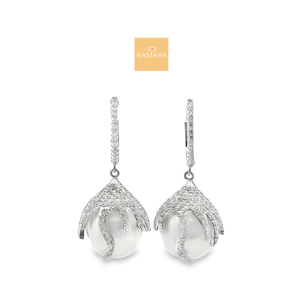 Elegant Silver Pearl Earrings