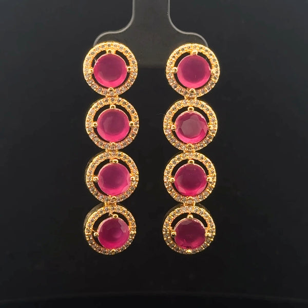 Elegant Pink Gemstone Earrings
