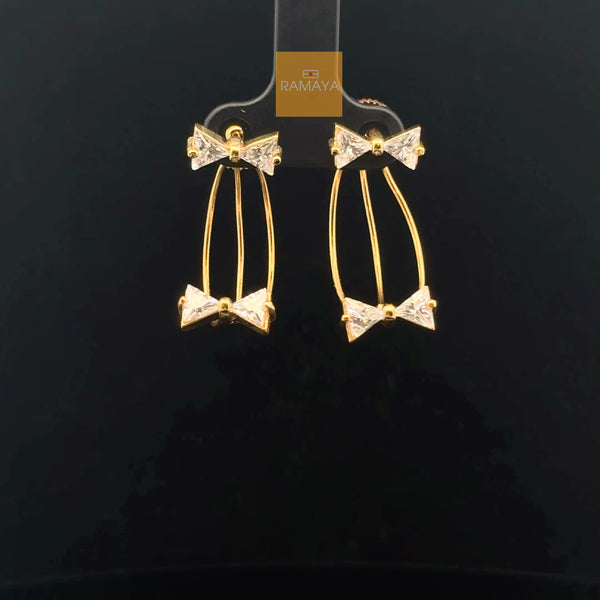 Elegant Gold Bow Earrings