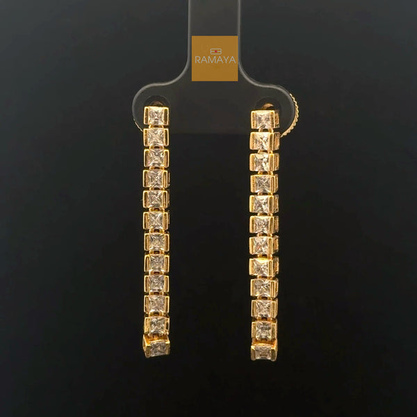 Elegant Gold Earrings with Sparkling Stones