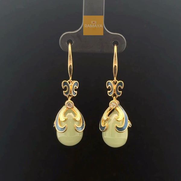Elegant Gold and Blue Earrings