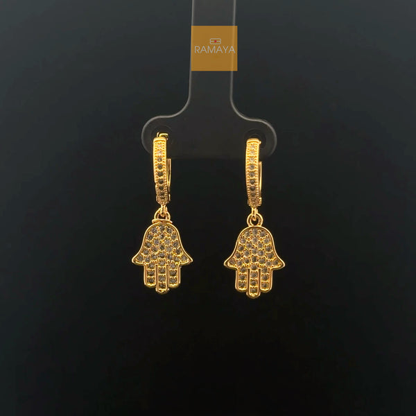 Elegant Gold Hamsa Earrings