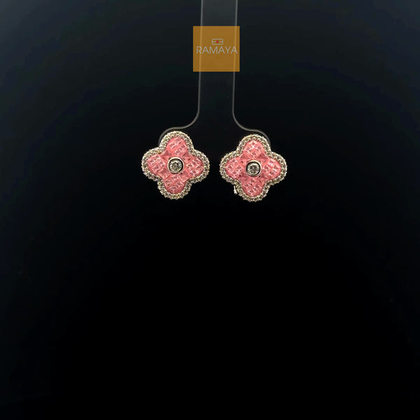 Elegant Pink Floral Earrings