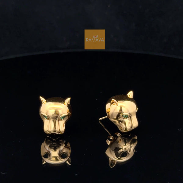 Elegant Gold Panther Earrings