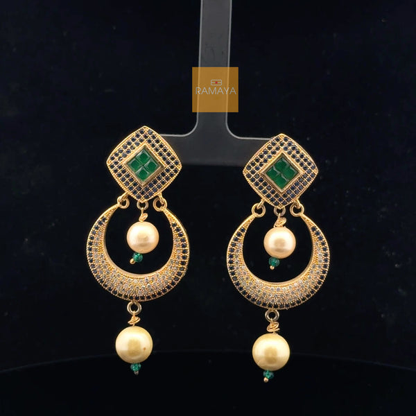 Elegant Gold and Green Earrings