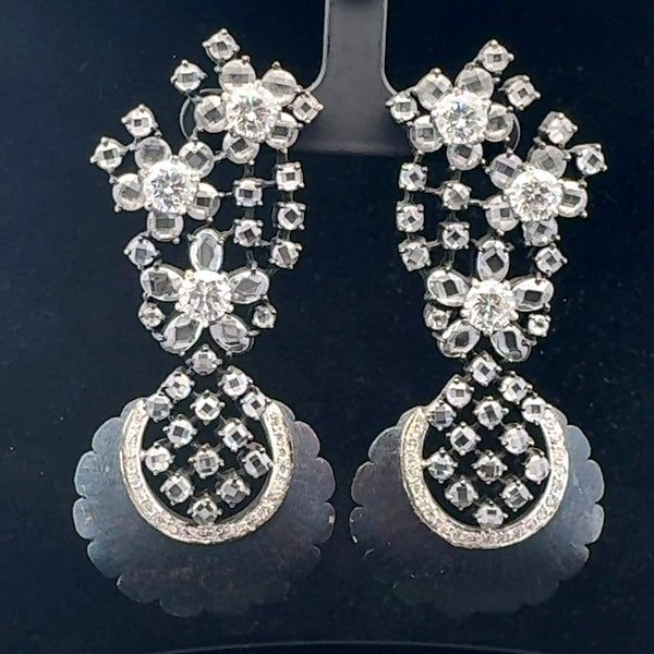 Elegant Floral Diamond Earrings