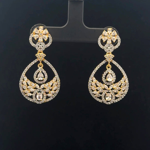 Elegant Gold and Diamond Earrings