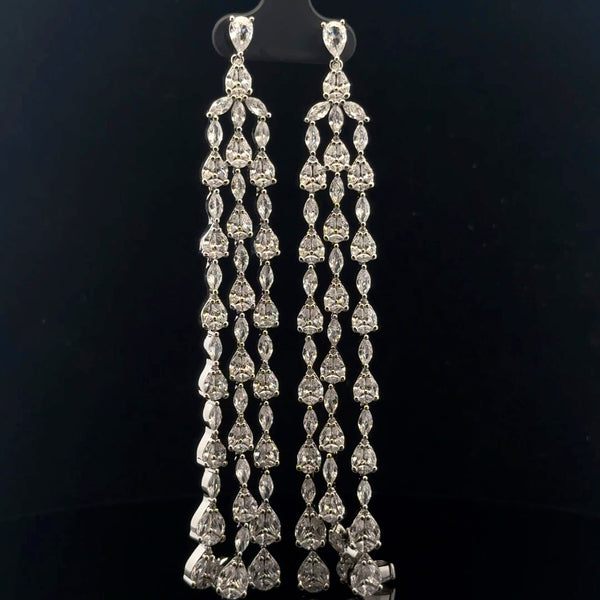 Elegant Long Silver Earrings
