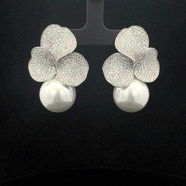 Elegant Pearl and Silver Earrings