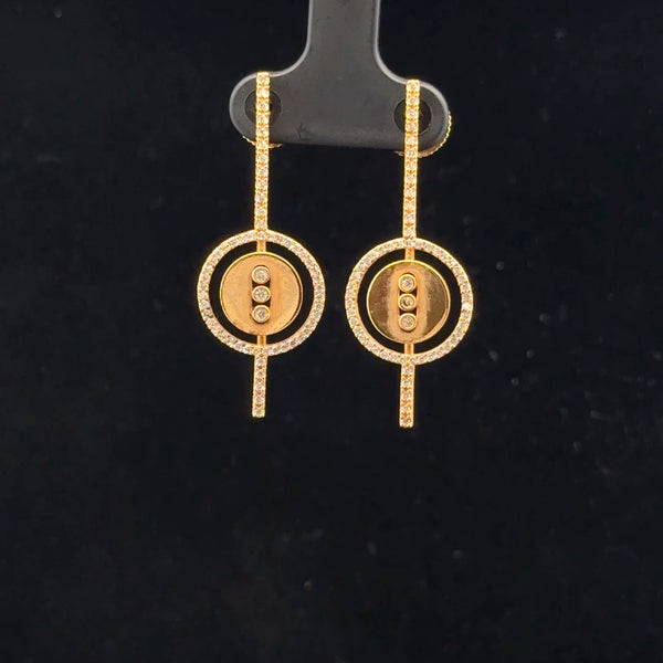 Elegant Gold Earrings with Sparkling Accents