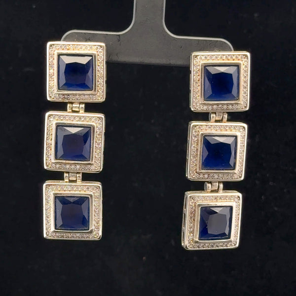 Elegant Blue Gemstone Earrings