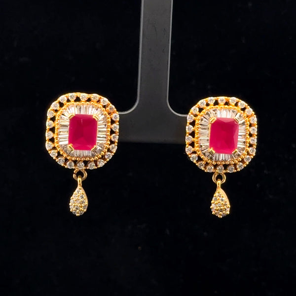 Elegant Ruby and Gold Earrings