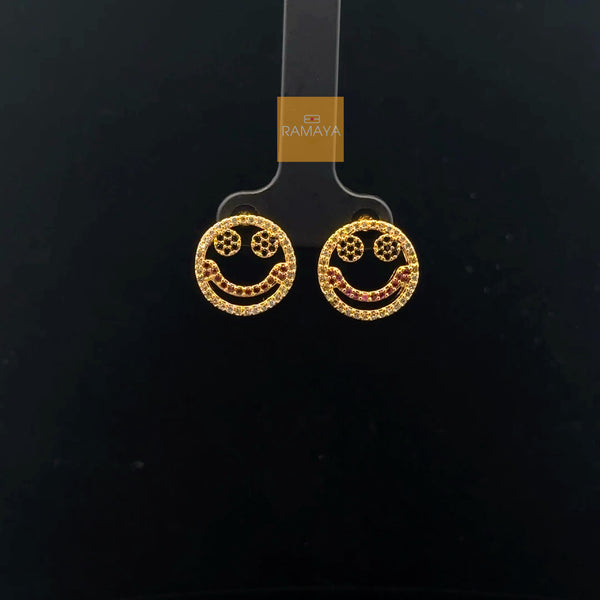 Playful Gold Smiley Face Earrings