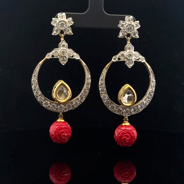 Elegant Red and Gold Earrings