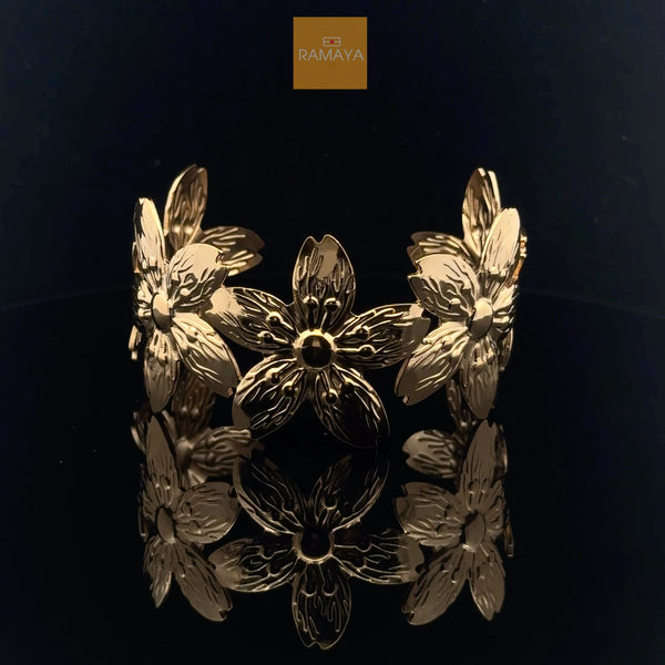 Elegant Floral Gold Bracelet
