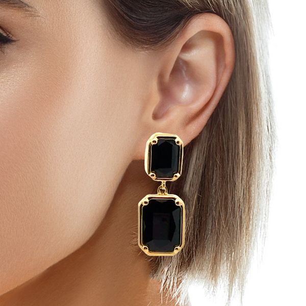 Elegant Black Gemstone Earrings