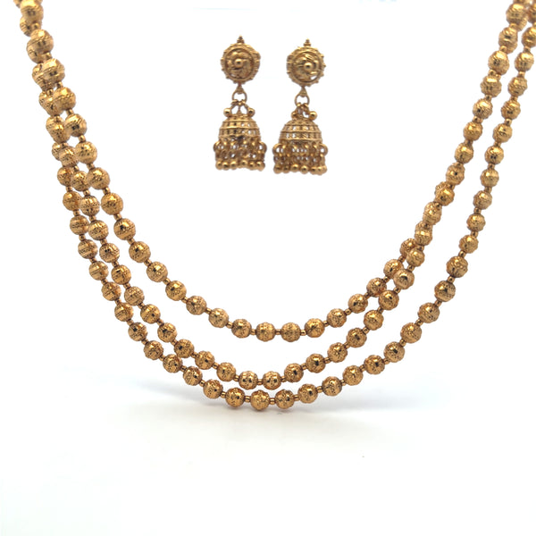 Elegant Gold Necklace and Earring Set