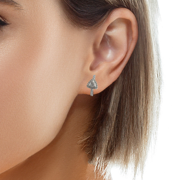 Elegant Silver Earrings with Sparkling Stones