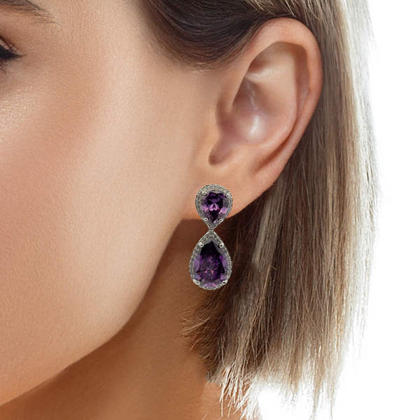 Elegant Purple Teardrop Earrings
