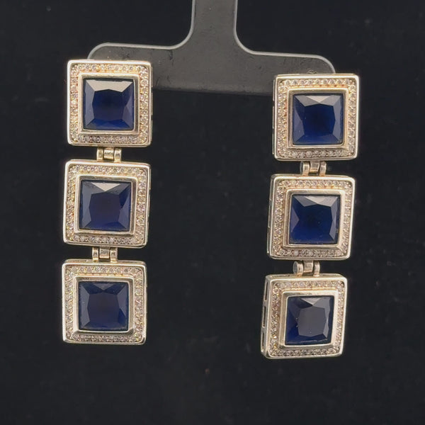 Elegant Blue Gemstone Earrings