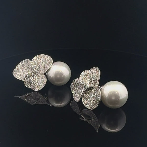Elegant Pearl and Silver Earrings