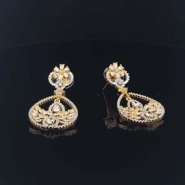 Elegant Gold and Diamond Earrings