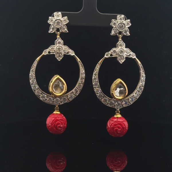 Elegant Red and Gold Earrings