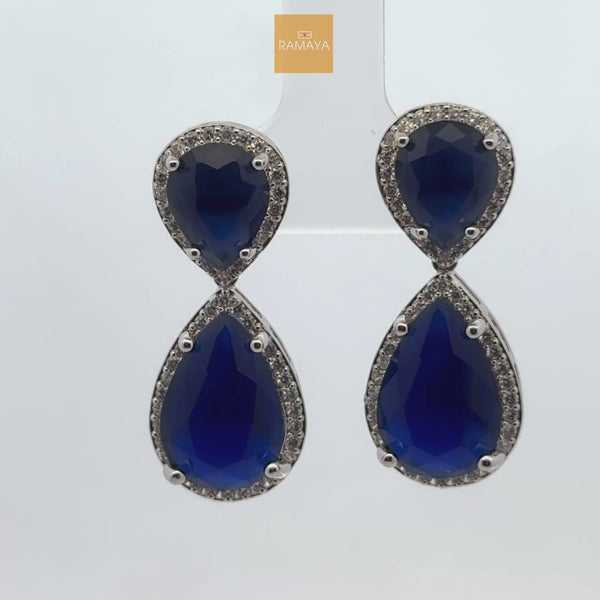 Elegant Blue Teardrop Earrings