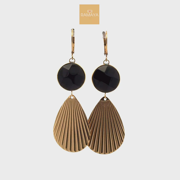 Elegant Black and Gold Earrings