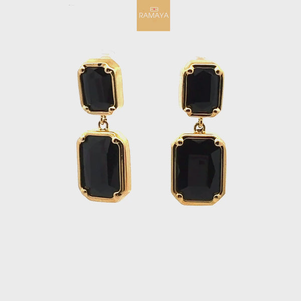 Elegant Black Gemstone Earrings