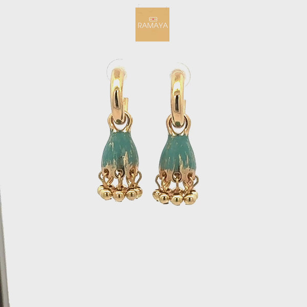 Elegant Gold and Aqua Earrings