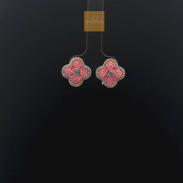 Elegant Pink Floral Earrings