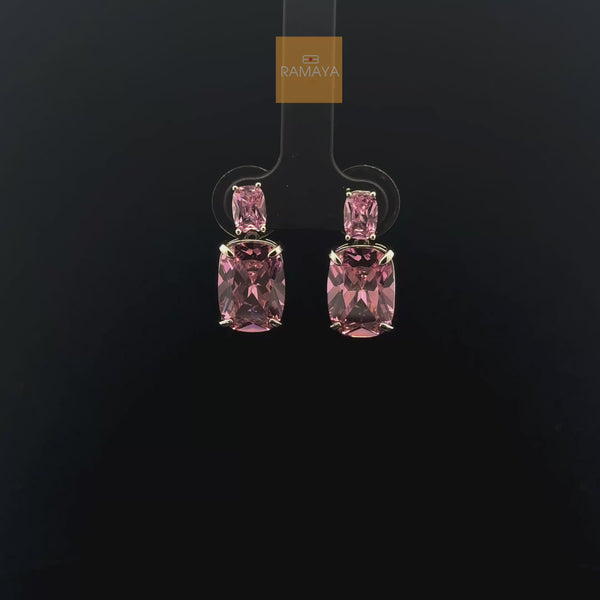 Elegant Pink Gemstone Earrings