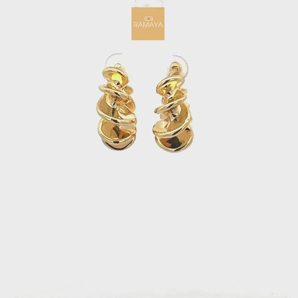 Elegant Gold Spiral Earrings