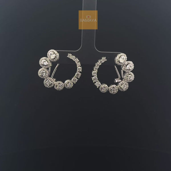 Elegant Diamond Hoop Earrings