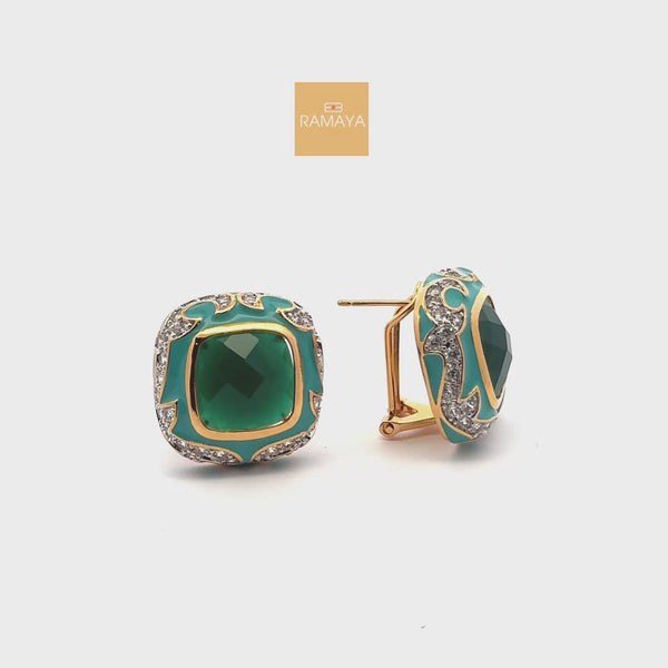 Elegant Green Gemstone Earrings