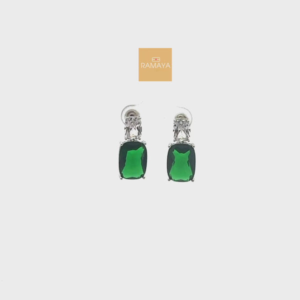 Elegant Green Gemstone Earrings