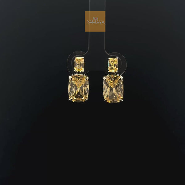 Elegant Yellow Gemstone Earrings