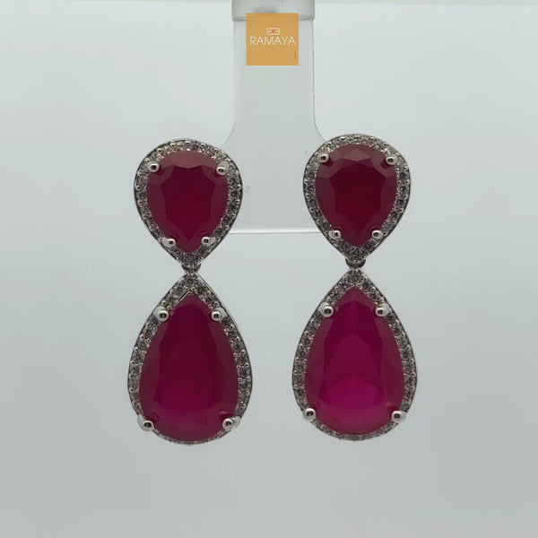 Elegant Ruby Drop Earrings