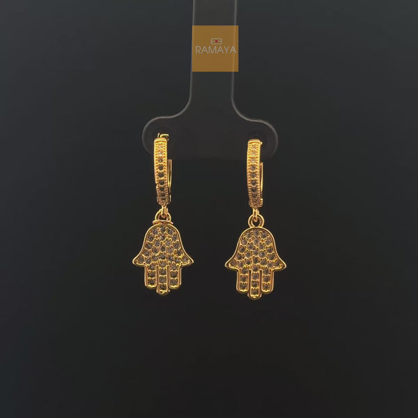 Elegant Gold Hamsa Earrings