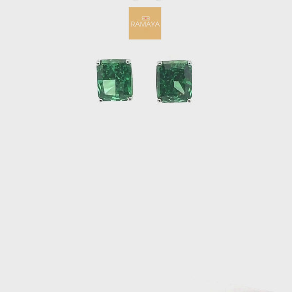 Elegant Green Gemstone Earrings