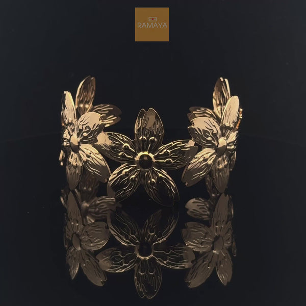 Elegant Floral Gold Bracelet