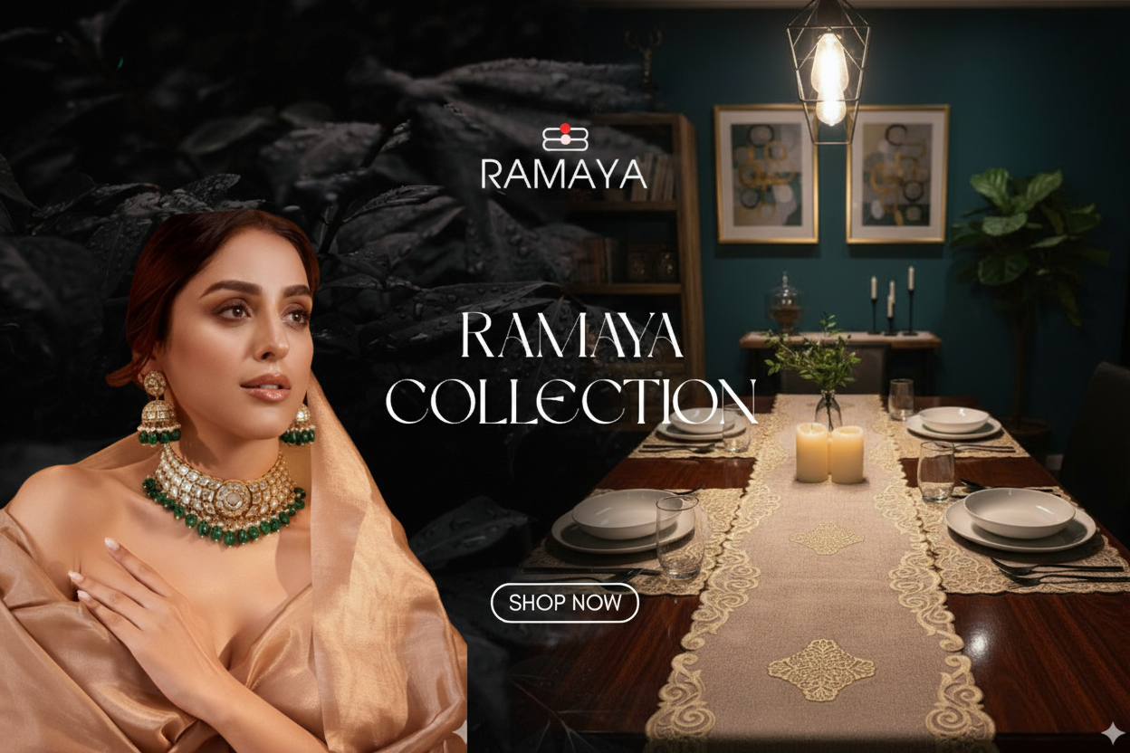 RAMAYA Collection Banner - Model facing table runner